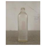 10 inch glass whiskey bottle marked Walker
