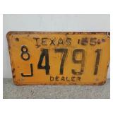 Texas 55 dealer license plate, 8J 4791