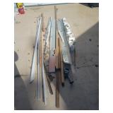 Assorted sheetrock corners lumber flashing and a