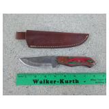 3.75-in Damascus steel fixed blade knife with