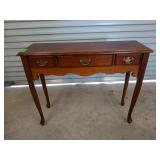 Wooden entry table with one drawer, 28x12x35 in