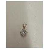 14kt gold pendant with cz stone, marked docd