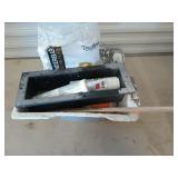 Handy ladder pail with painting supplies