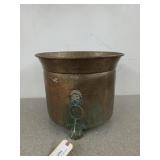 Brass Jardiniere with Lion accents, 12x15 in