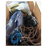 Box of technology, including extension cords,
