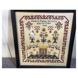 1826 Rachel De La Rue Needlepoint Sampler