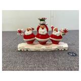 Holt Howard Ceramic Triple Santa Candle Holder