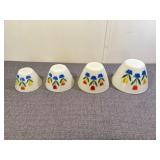 4 Fire King Tulip Mixing Bowls