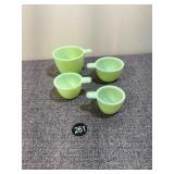 4 Jeanette Jadeite Uranium Measuring Cups