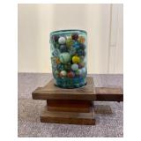 Clay & Glass Marbles in Dispenser