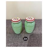 Fire King Jadeite Tulip Salt & Pepper Shakers