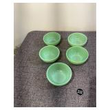 5 Fire King Jadeite Bowls