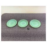 3 Fire King Jadeite Saucers
