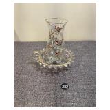 Hand Painted Glass Candleholder
