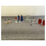 Set of 6 Vintage Glass Salt & Pepper Shakers