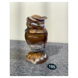 Imperial Glass Carmel Slag Owl Covered Jar