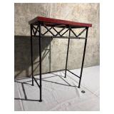 21.5' Accent Table Table w Faux Bamboo Metal Legs