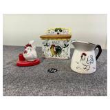 3 Ceramic Rooster Decor