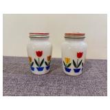 Fire King Opal Tulip S&P Shakers