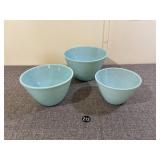Fire King Blue Delphite Blue Bowl Set