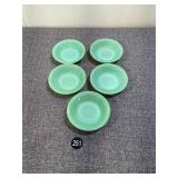 5 4.5' Fire King Jadeite Berry Bowls