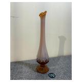 Vintage Fenton Rootbeer Swung Glass Vase