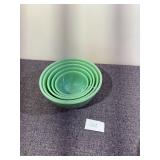 Set of 5 Fire King Jadeite Mixing Bowls
