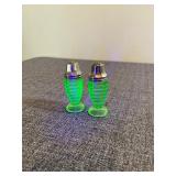 Hazel Atlas Uranium Glass Behive Salt & Pepper