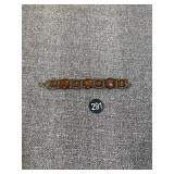 Antique Bracelet w Floral Encased Amber Stones