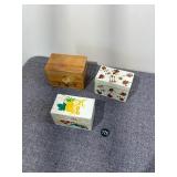 3 Recipe Boxes, 1 with Handwritten Recipes