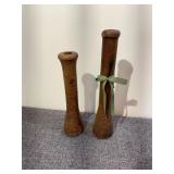 Wooden Texture Spool Bobbins Candleholders