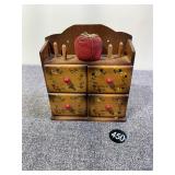 Vintage Wooden Sewing Box