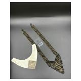 Faux Pearl Bead Collar, Beaded Deco Style Necklace