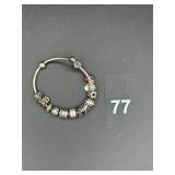 925 Sterling Pandora Style Bracelet and Charms