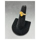 14K Gold Ring w Amber Stone