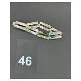 Vtg Mexican Taxco Abalone 925 Silver Link Bracelet