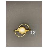 Vintage Deco Style Faux Pearl Brooch