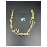 Pearl Choker w Rhinestones Encased in Sterling