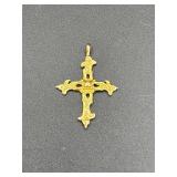 14K Gold Crucifix Pendant