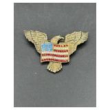 Sterling 925 Rhinestone American  Eagle Brooch