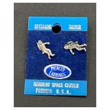Sterling Silver Astronaut Stud Earrings