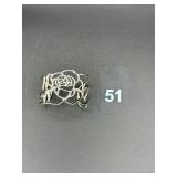 Sterling Silver Floral Cuff