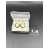 14K Gold Over Silver Hoop Earrings