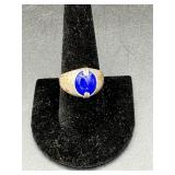 925 Sterling Ring w Blue Lapis Stone