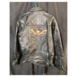 1980s Leather Jacket w US Embroidered Eagle