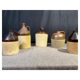 2-Toned Stoneware Crock Jugs