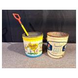 Vintage Tin Food Pails and Shovel