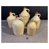 5 Stoneware Crock Jugs