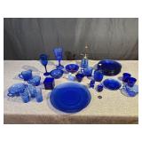 Collection of Cobalt Blue Glass