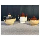 Brown and White Ceramic Stoneware Teapots